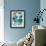 Sapphire Blooms I-Cat Tesla-Framed Giclee Print displayed on a wall