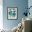 Sapphire Blooms I-Cat Tesla-Framed Giclee Print displayed on a wall