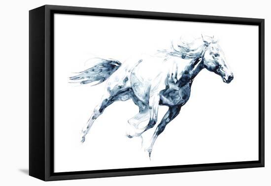 Sapphire Gallop I-Julie Chapman-Framed Stretched Canvas