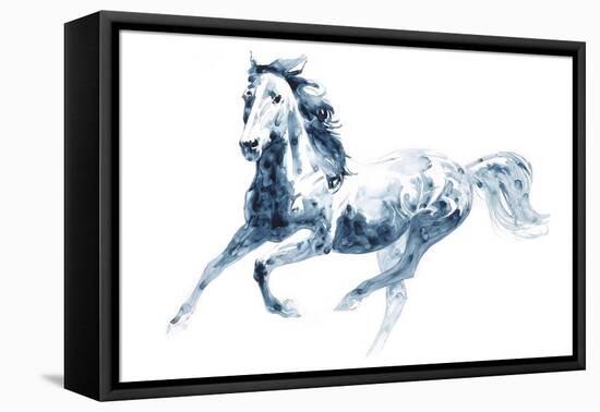 Sapphire Gallop II-Julie Chapman-Framed Stretched Canvas