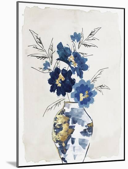 Sapphire Vase-Eva Watts-Mounted Art Print