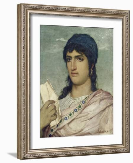 Sappho, 1862-Arnold Böcklin-Framed Giclee Print