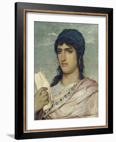 Sappho, 1862-Arnold Böcklin-Framed Giclee Print