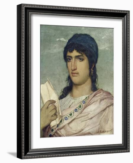 Sappho, 1862-Arnold Böcklin-Framed Giclee Print