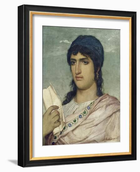 Sappho, 1862-Arnold Böcklin-Framed Giclee Print