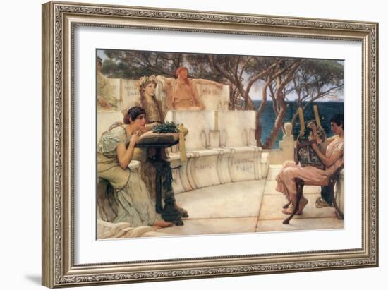 Sappho and Alcaeus-Sir Lawrence Alma-Tadema-Framed Art Print