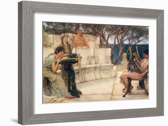 Sappho and Alcaeus-Sir Lawrence Alma-Tadema-Framed Art Print