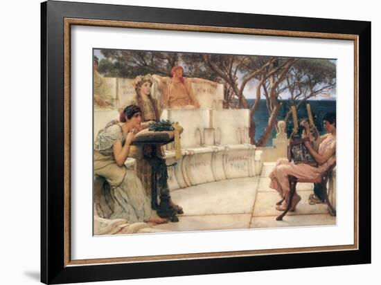 Sappho and Alcaeus-Sir Lawrence Alma-Tadema-Framed Art Print