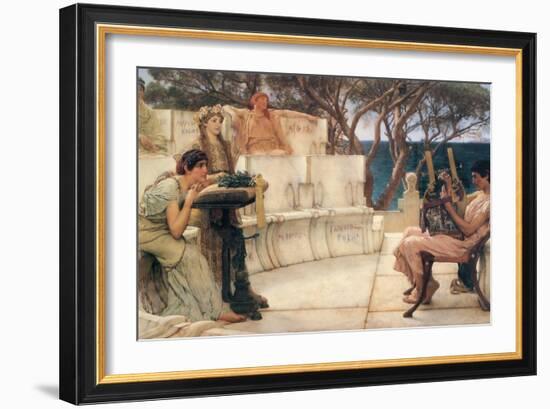 Sappho and Alcaeus-Sir Lawrence Alma-Tadema-Framed Art Print