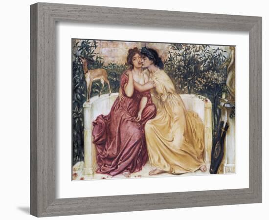 Sappho and Erinna in a Garden at Mytilene-Simeon Solomon-Framed Giclee Print