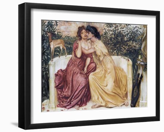 Sappho and Erinna in a Garden at Mytilene-Simeon Solomon-Framed Giclee Print