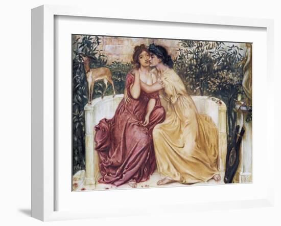 Sappho and Erinna in a Garden at Mytilene-Simeon Solomon-Framed Giclee Print