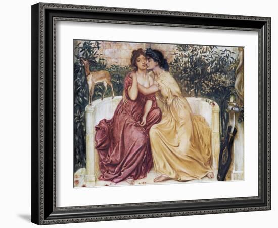 Sappho and Erinna in a Garden at Mytilene-Simeon Solomon-Framed Giclee Print