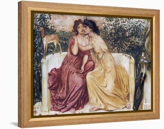 Sappho and Erinna in a Garden at Mytilene-Simeon Solomon-Framed Premier Image Canvas