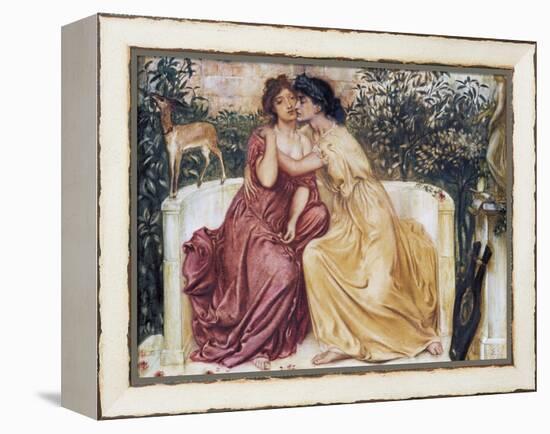 Sappho and Erinna in a Garden at Mytilene-Simeon Solomon-Framed Premier Image Canvas