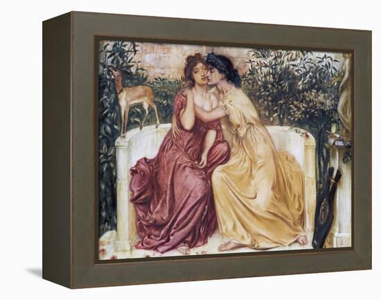 Sappho and Erinna in a Garden at Mytilene-Simeon Solomon-Framed Premier Image Canvas