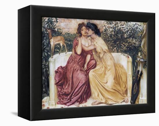 Sappho and Erinna in a Garden at Mytilene-Simeon Solomon-Framed Premier Image Canvas