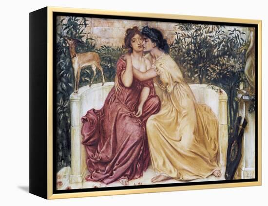 Sappho and Erinna in a Garden at Mytilene-Simeon Solomon-Framed Premier Image Canvas