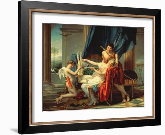 Sappho and Phaon, 1809-Jacques Louis David-Framed Giclee Print