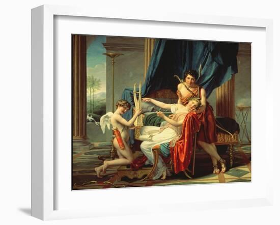 Sappho and Phaon, 1809-Jacques Louis David-Framed Giclee Print