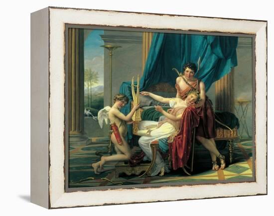 Sappho and Phaon-Jacques-Louis David-Framed Stretched Canvas