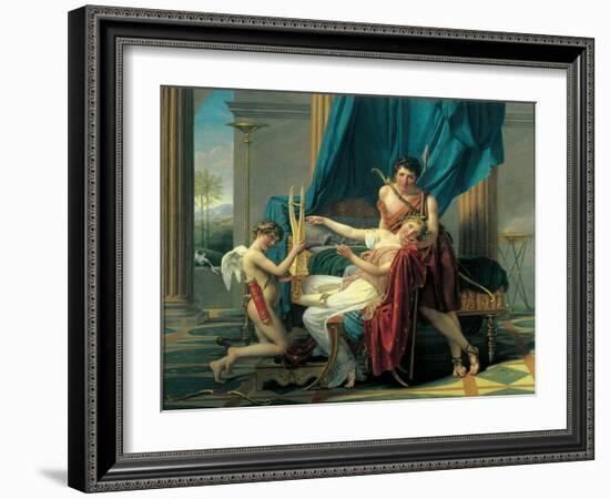 Sappho and Phaon-Jacques-Louis David-Framed Art Print