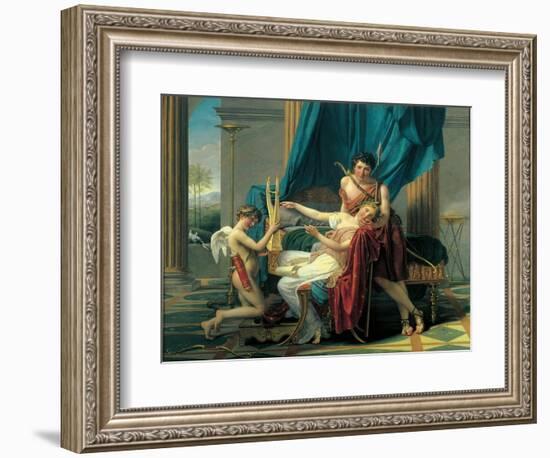 Sappho and Phaon-Jacques-Louis David-Framed Art Print