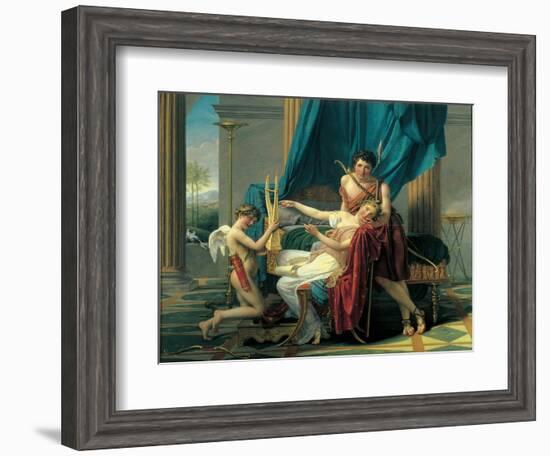 Sappho and Phaon-Jacques-Louis David-Framed Art Print