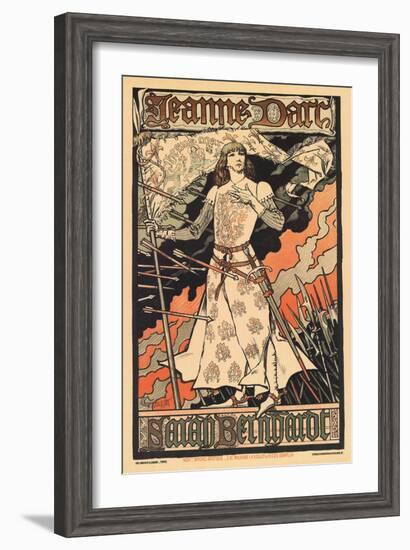 Sara Bernhardt as Joan of Arc-Alphonse Mucha-Framed Art Print
