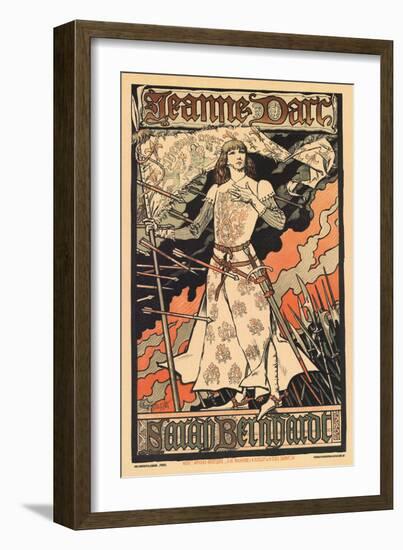 Sara Bernhardt as Joan of Arc-Alphonse Mucha-Framed Art Print