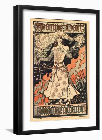 Sara Bernhardt as Joan of Arc-Alphonse Mucha-Framed Art Print