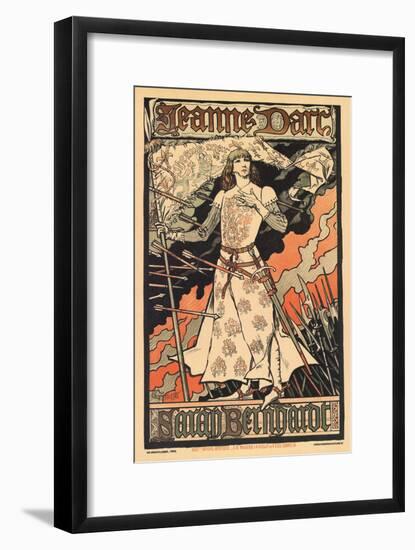 Sara Bernhardt as Joan of Arc-Alphonse Mucha-Framed Art Print