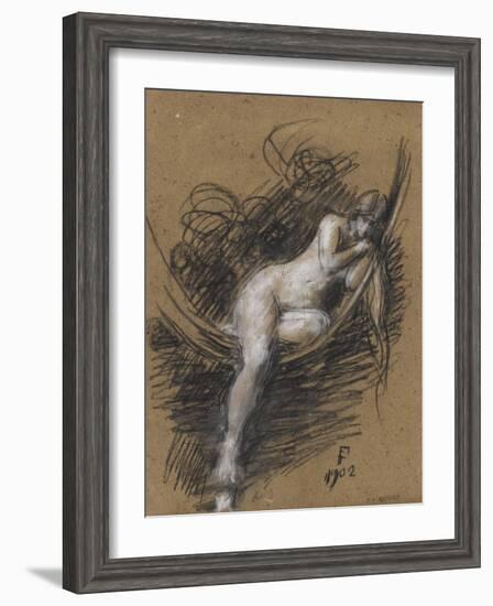 Sara, la Baigneuse-Jean Jacques Henner-Framed Giclee Print