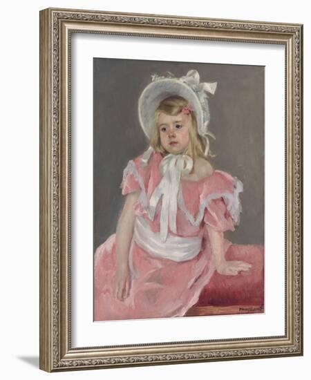 Sara Seated, Leaning on Her Left Hand-Mary Cassatt-Framed Giclee Print