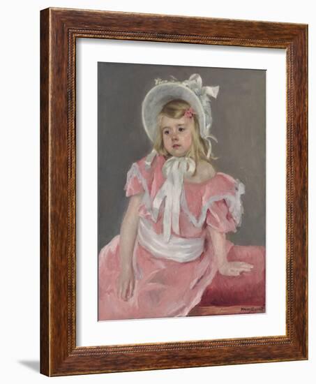 Sara Seated, Leaning on Her Left Hand-Mary Cassatt-Framed Giclee Print