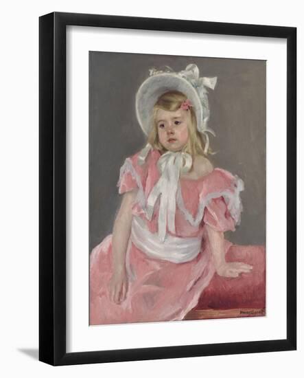 Sara Seated, Leaning on Her Left Hand-Mary Cassatt-Framed Giclee Print