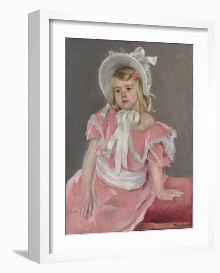 Sara Seated, Leaning on Her Left Hand-Mary Cassatt-Framed Giclee Print