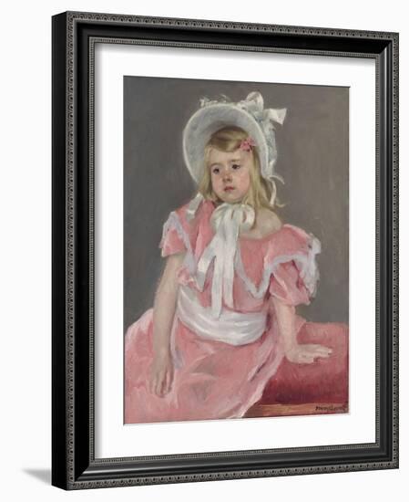 Sara Seated, Leaning on Her Left Hand-Mary Cassatt-Framed Giclee Print