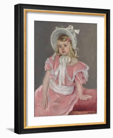 Sara Seated, Leaning on Her Left Hand-Mary Cassatt-Framed Giclee Print