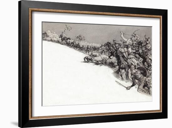 Saracens Attacking Jerusalem-John Millar Watt-Framed Giclee Print