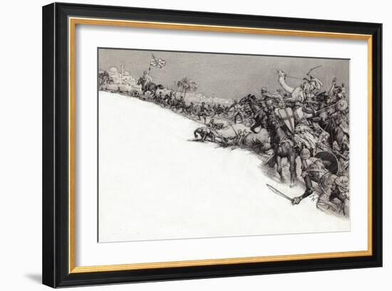 Saracens Attacking Jerusalem-John Millar Watt-Framed Giclee Print