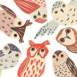 A Parliament Of Owls, 2018-Sarah Battle-Mounted Giclee Print