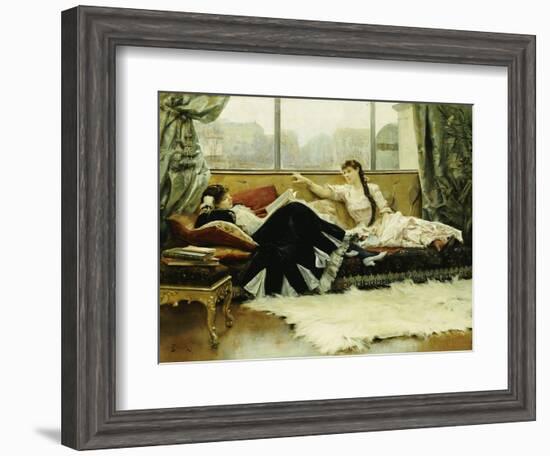 Sarah Bernhardt (1844-1923) and Christine Nilsson (1843-1921)-Julius Leblanc Stewart-Framed Giclee Print