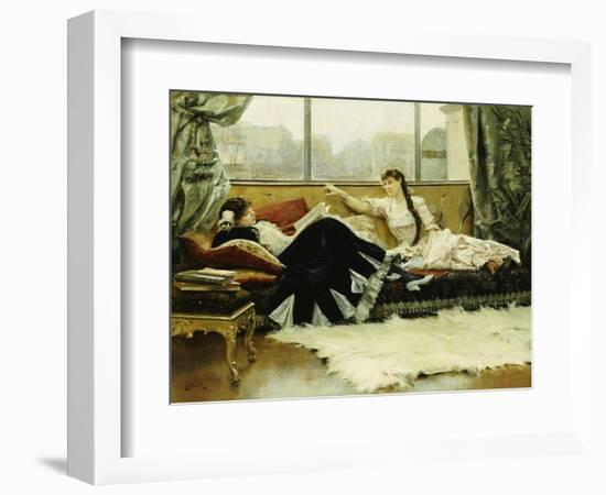 Sarah Bernhardt (1844-1923) and Christine Nilsson (1843-1921)-Julius Leblanc Stewart-Framed Giclee Print