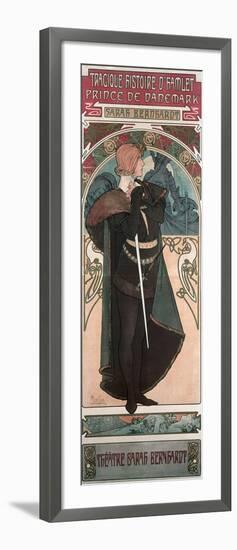 Sarah Bernhardt (1844-1923) as Hamlet at the Theatre Sarah Bernhardt, 1899-Alphonse Mucha-Framed Giclee Print