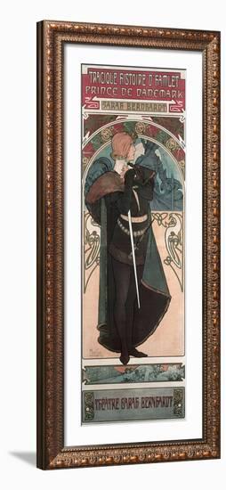 Sarah Bernhardt (1844-1923) as Hamlet at the Theatre Sarah Bernhardt, 1899-Alphonse Mucha-Framed Giclee Print