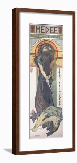 Sarah Bernhardt (1844-1923) as Medee at the Theatre De La Renaissance, 1898-Alphonse Mucha-Framed Giclee Print