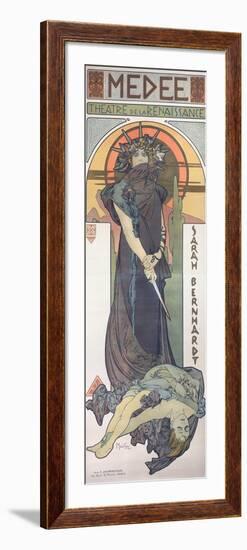 Sarah Bernhardt (1844-1923) as Medee at the Theatre De La Renaissance, 1898-Alphonse Mucha-Framed Giclee Print