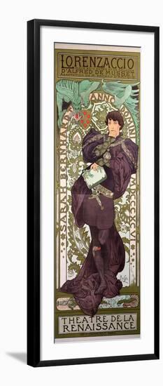 Sarah Bernhardt (1844-1923) in 'Lorenzaccio', a Play by Alfred De Musset (1810-57) at The-Alphonse Mucha-Framed Giclee Print