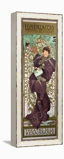 Sarah Bernhardt (1844-1923) in 'Lorenzaccio', a Play by Alfred De Musset (1810-57) at The-Alphonse Mucha-Framed Premier Image Canvas